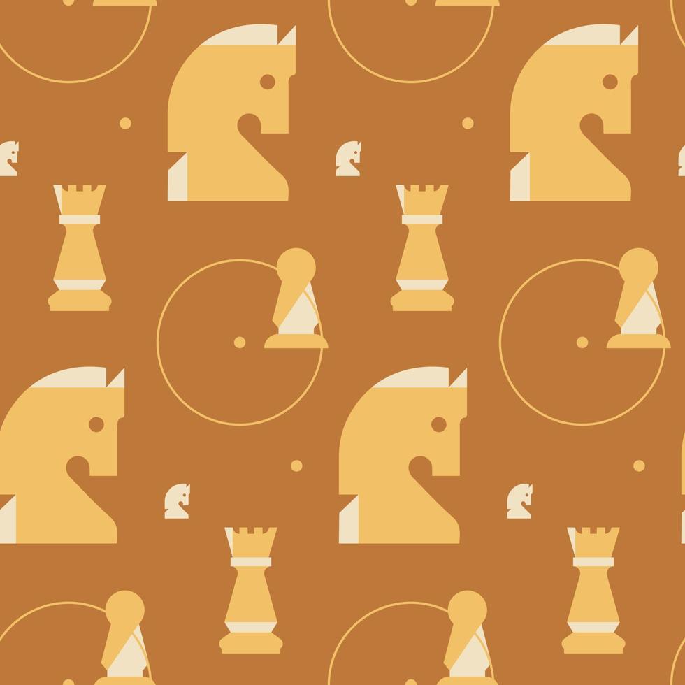 naadloos patroon met ridders en torens. textuur met schaakstukken in vlakke stijl. vector