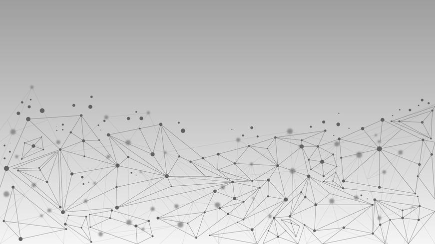 Abstracte geometrische molecule en communicatie achtergrond vector