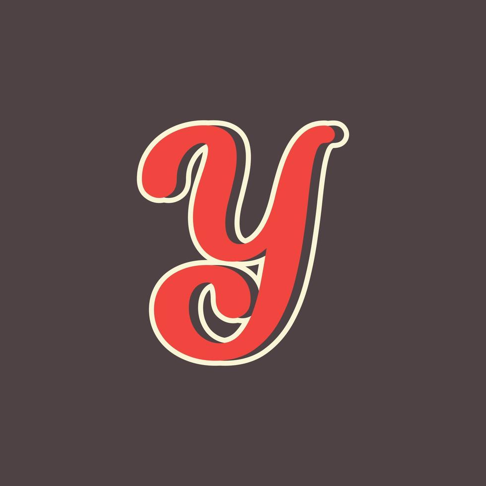 retro letter y-logo in vintage westernstijl met dubbele laag. bruikbaar voor vectorlettertype, labels, posters enz. vector