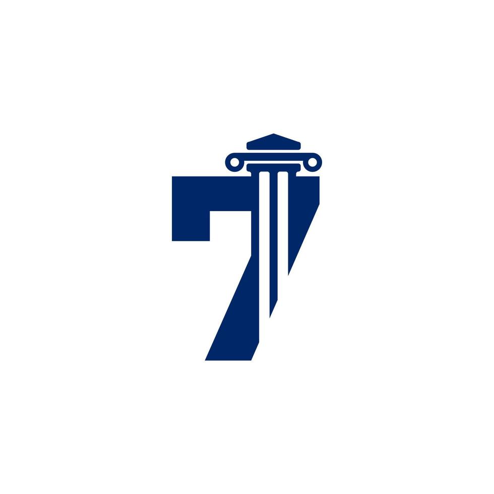 advocatenkantoor nummer 7 logo ontwerpsjabloon element vector