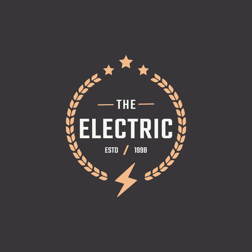 hipster vintage retro rustiek label badge voor elektrische bout flash storm stempel logo ontwerp inspiratie vector