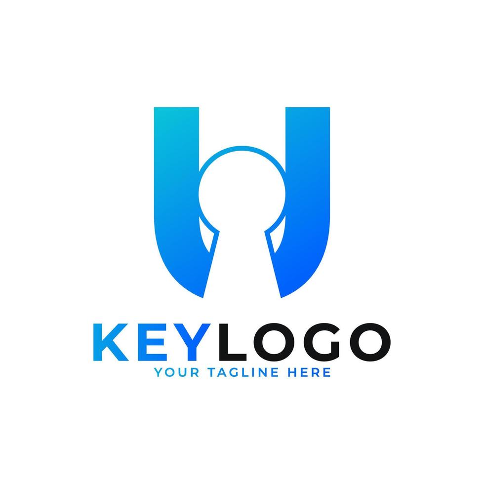 eerste letter u sleutelgat logo icoon. logo bescherming symbool vector logo ontwerp