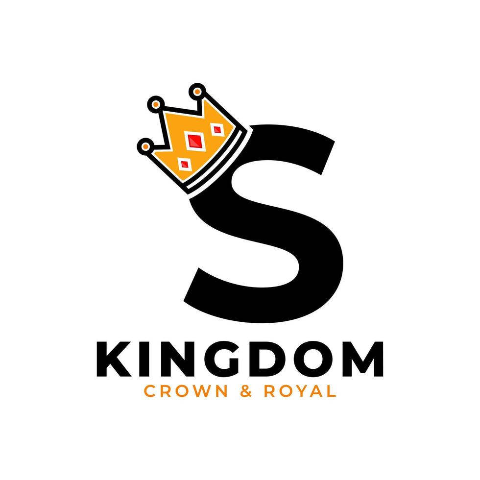 beginletter s met kroon logo branding identiteit logo ontwerpsjabloon vector