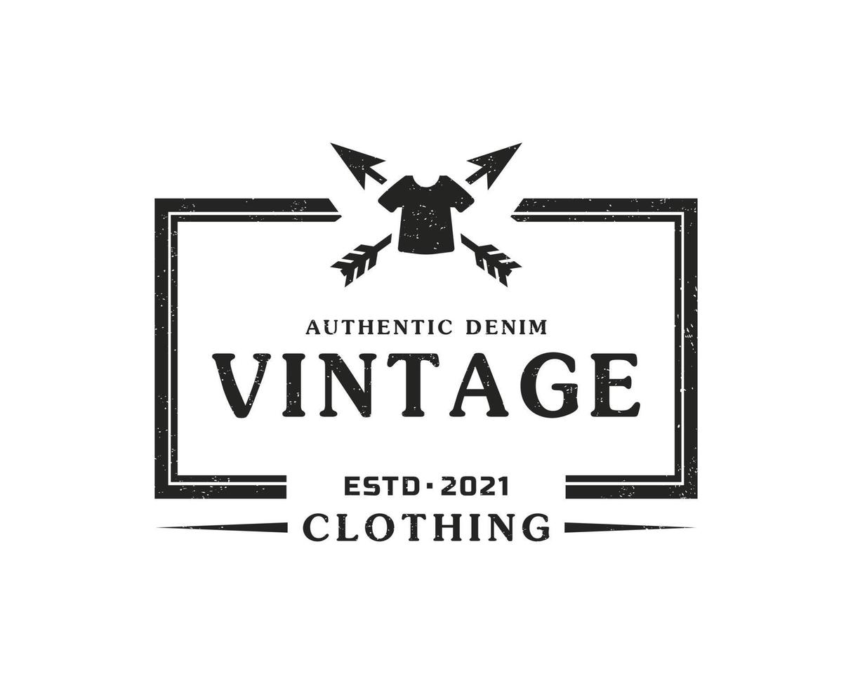 klassieke vintage retro label badge voor kleding kleding vierkante logo embleem ontwerp sjabloon element vector