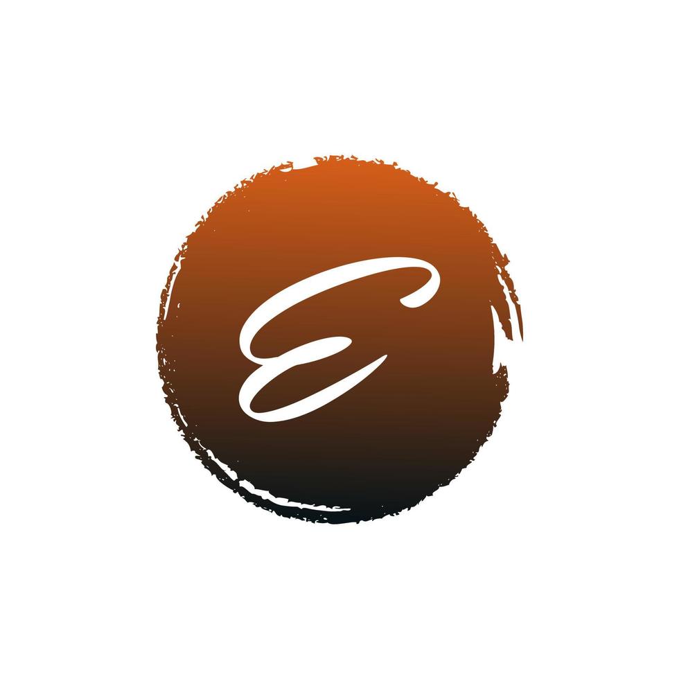 letter e splash cirkel. bruikbaar voor bedrijfs-, bruiloft-, make-up- en mode-logo's. vector