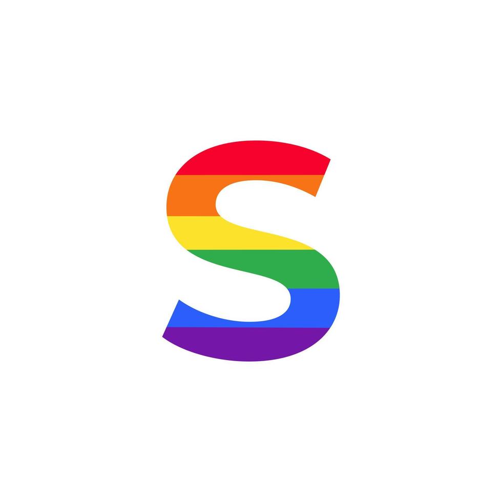 letter s gekleurd in regenboogkleur logo-ontwerpinspiratie voor lgbt-concept vector