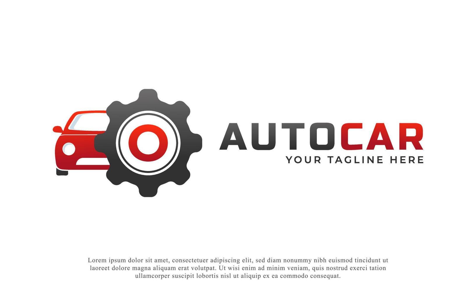 letter o met auto-onderhoudsvector. concept automotive logo-ontwerp van sportwagen. vector