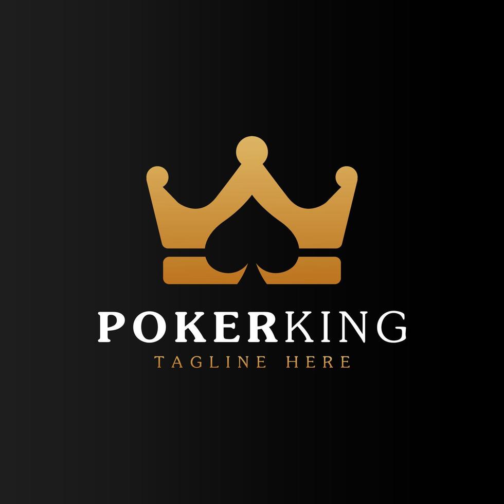 poker koninkrijk symbool. gouden koning en schoppenaas voor inspiratie voor pokerlogo-ontwerp vector