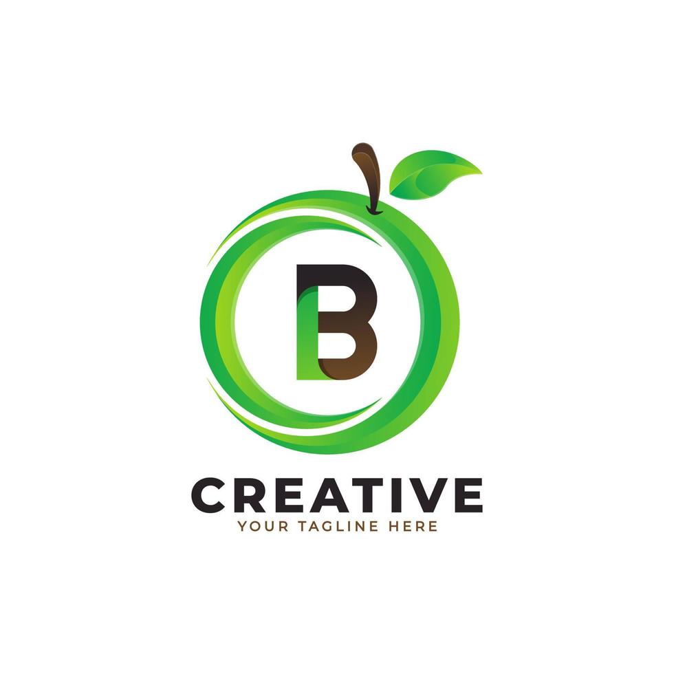 letter b-logo in vers oranje fruit met moderne stijl. merk identiteit logo's ontwerpen vector illustratie sjabloon