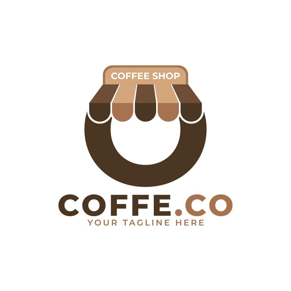 Koffietijd. moderne eerste letter o coffeeshop logo vectorillustratie vector