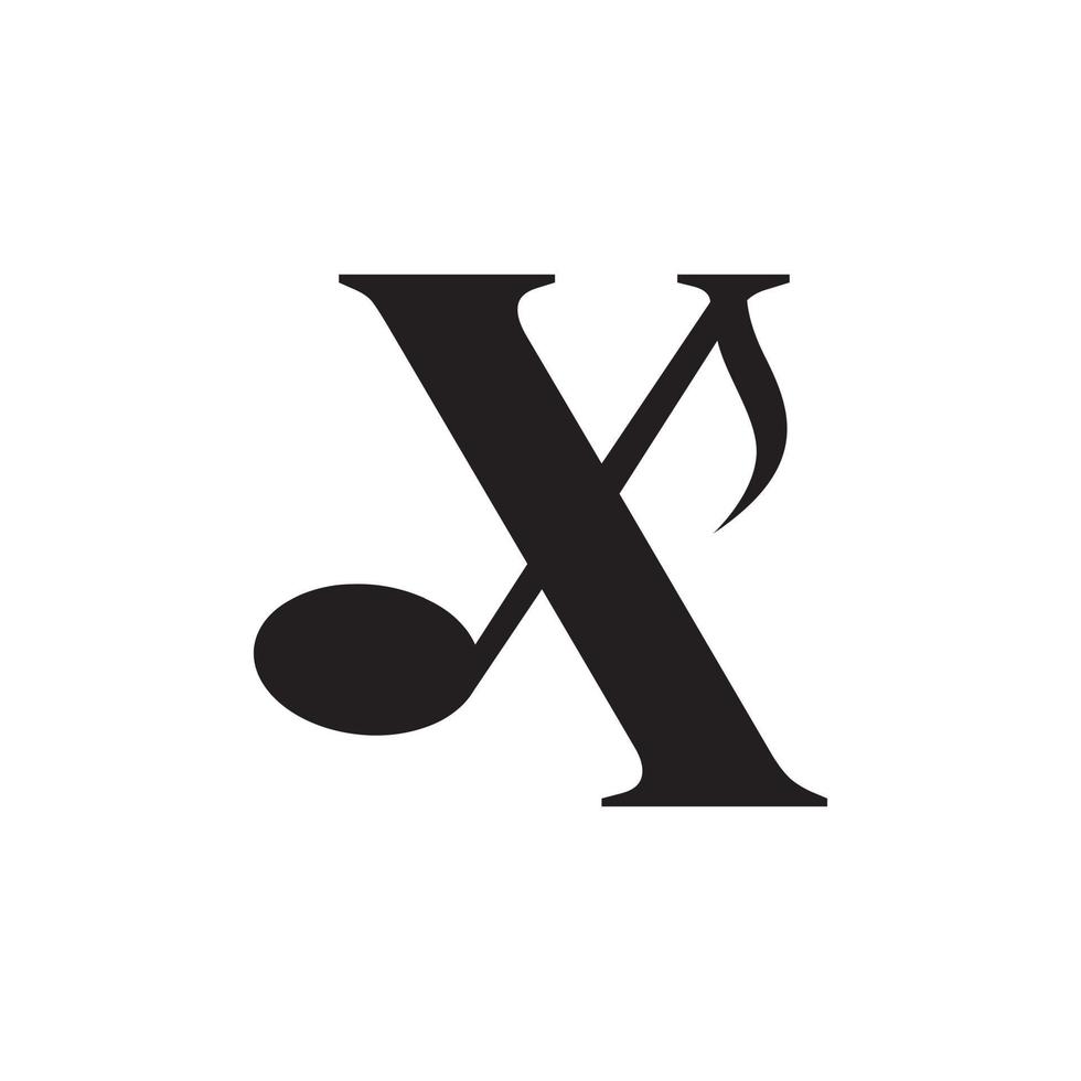 letter x met muziek keynote logo ontwerpelement. bruikbaar voor bedrijfs-, musical-, entertainment-, platen- en orkestlogo's vector