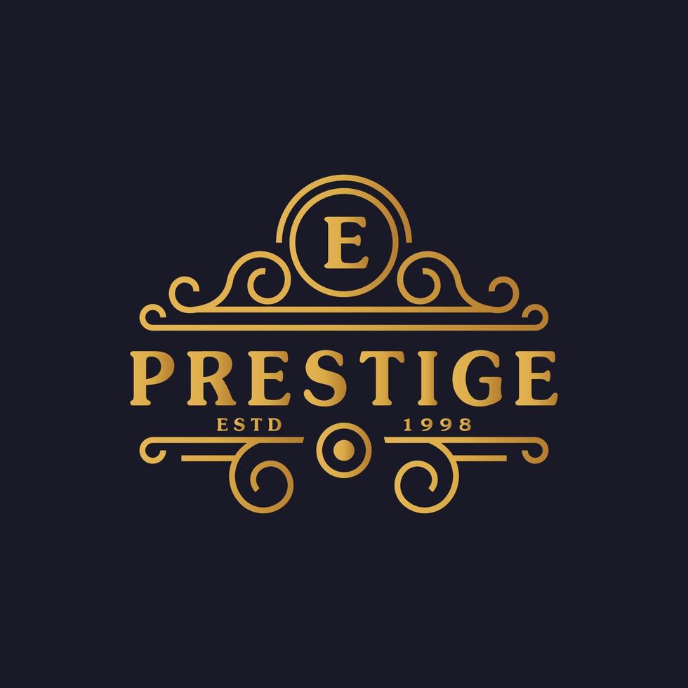 letter e luxe logo bloeit kalligrafische elegante ornamentlijnen. zakelijk teken, identiteit voor restaurant, royalty, boetiek, café, hotel, heraldisch, sieraden en mode-logo ontwerpsjabloon vector