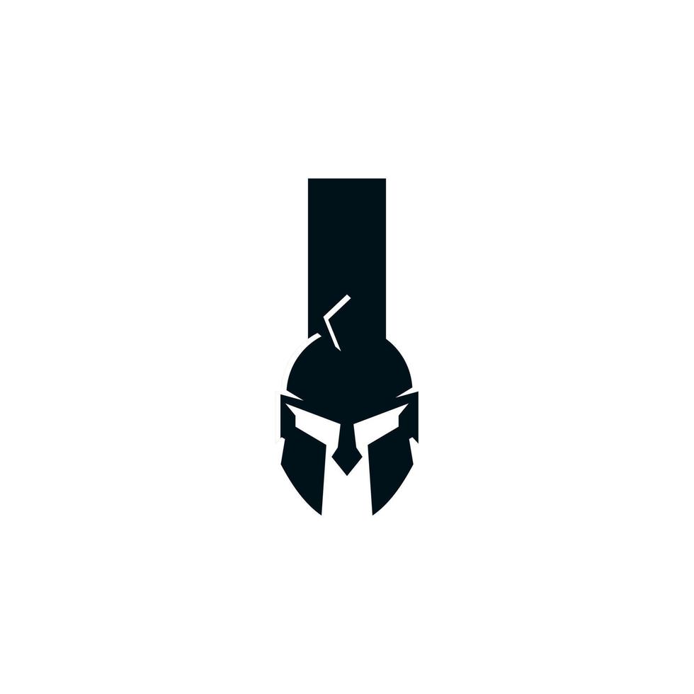 spartaans embleem. beginletter i voor Spartaanse krijger helm logo ontwerp vector