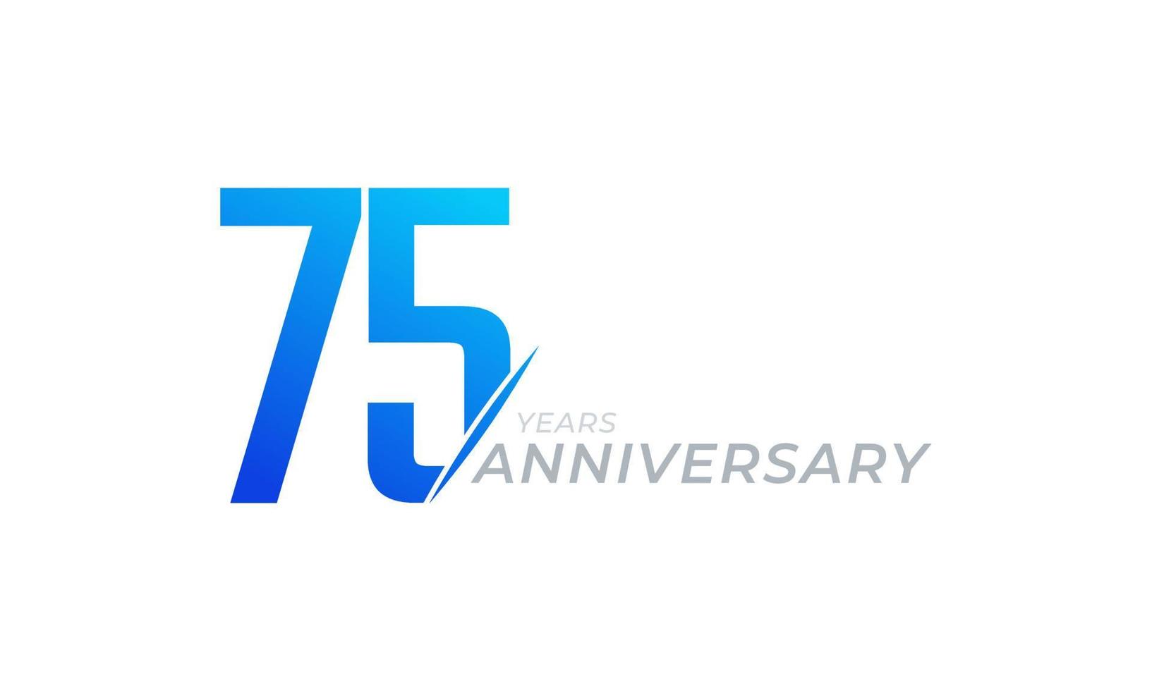 75-jarig jubileumfeest vector. de gelukkige verjaardagsgroet viert de illustratie van het sjabloonontwerp vector