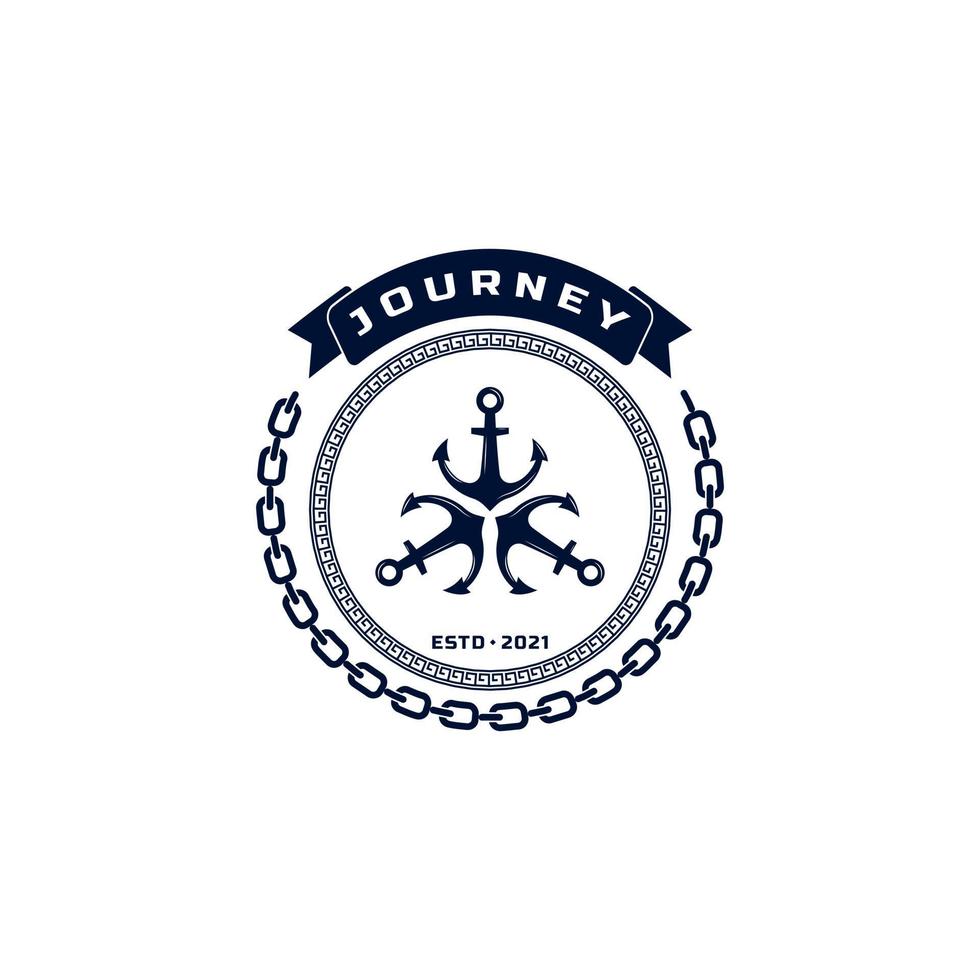 vintage nautische anker embleem. anker marine badges schip boot logo ontwerpsjabloon element vector