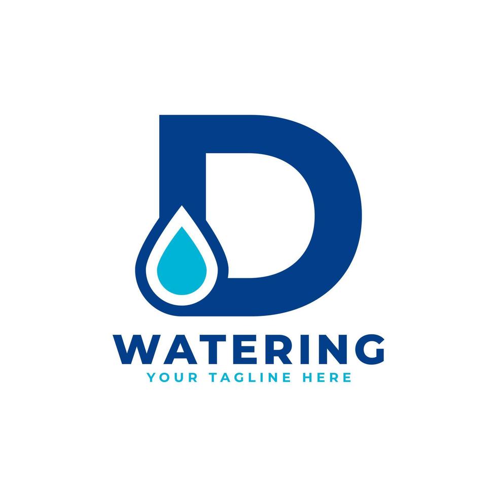 waterdruppel letter d eerste logo. bruikbaar voor natuur- en branding-logo's. platte vector logo ontwerp ideeën sjabloon element