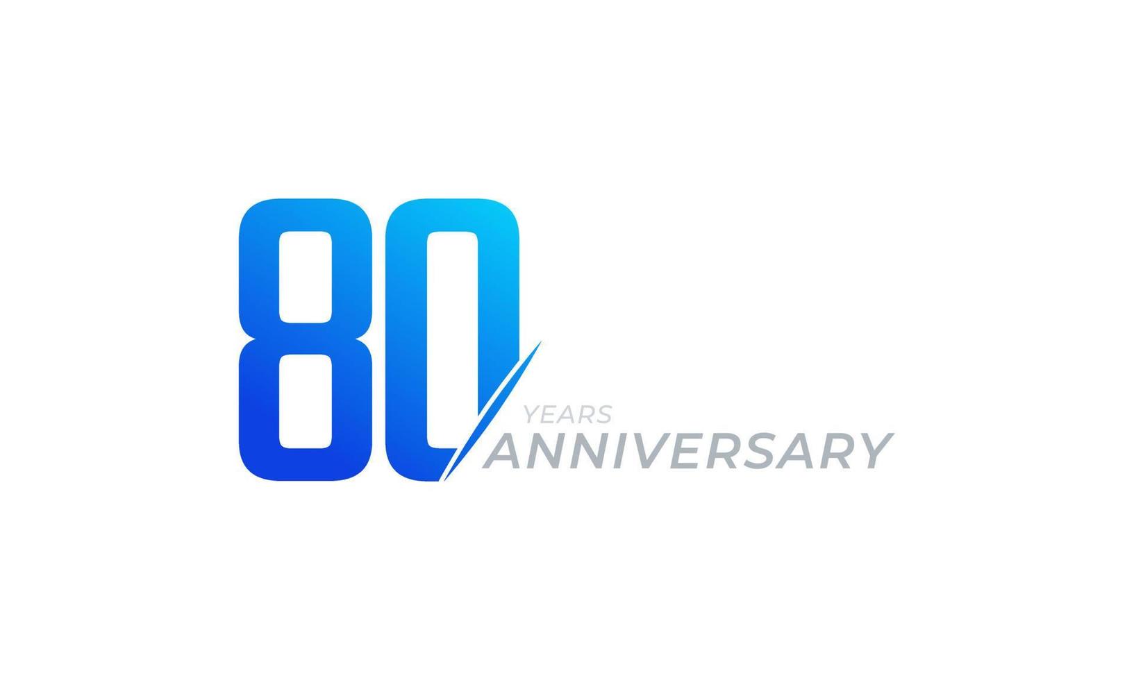 80 jaar verjaardag viering vector. de gelukkige verjaardagsgroet viert de illustratie van het sjabloonontwerp vector