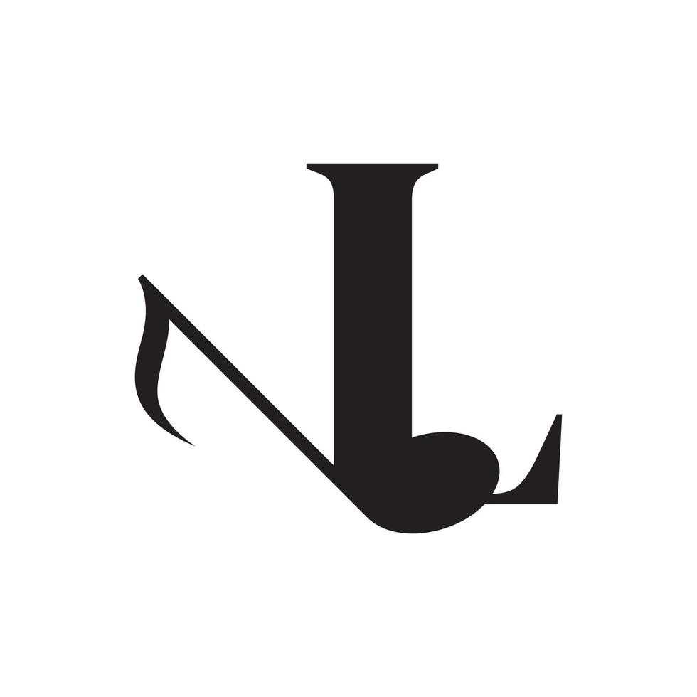 letter l met muziek keynote logo ontwerpelement. bruikbaar voor bedrijfs-, musical-, entertainment-, platen- en orkestlogo's vector