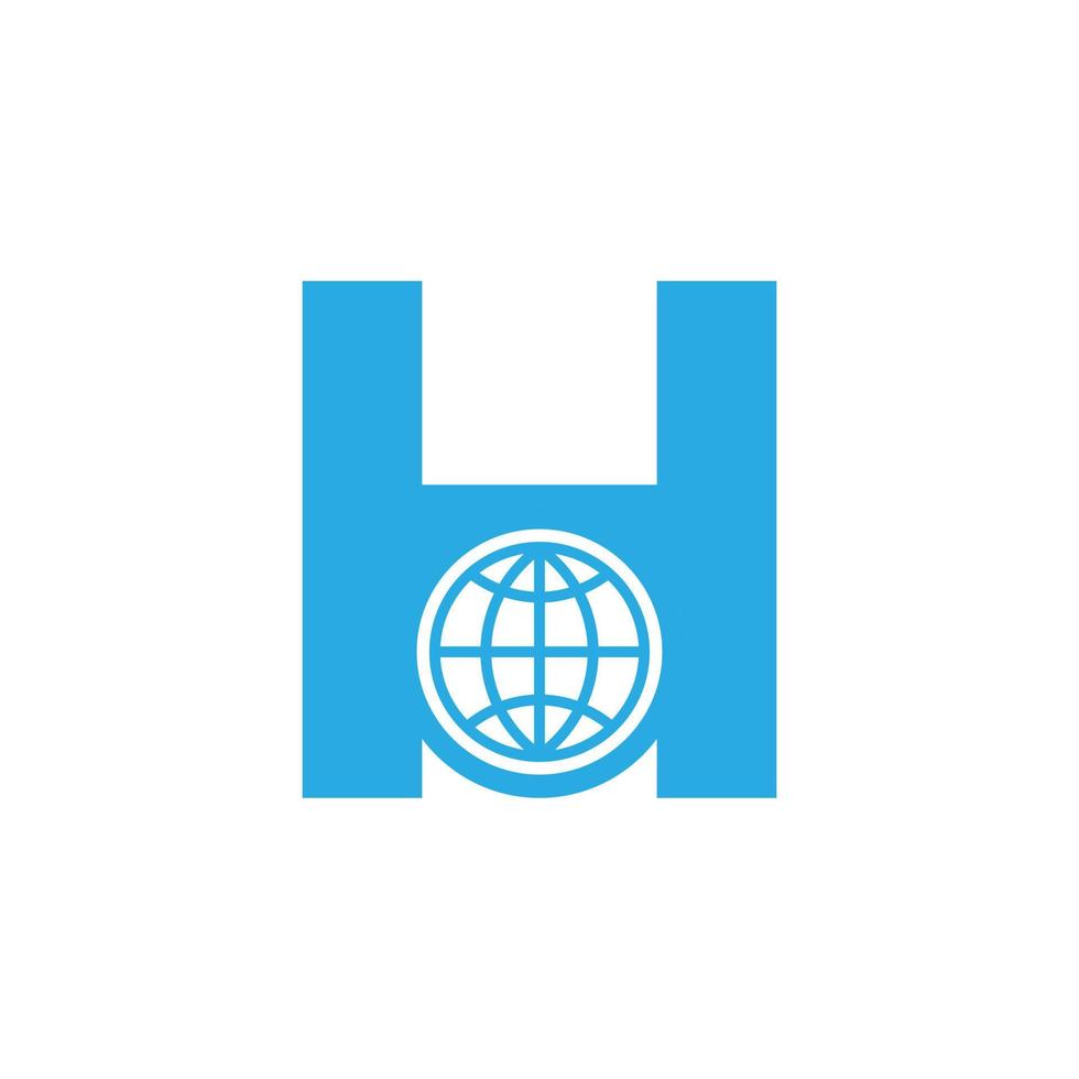 eerste letter h globe logo-ontwerpelement sjabloon. vectoreps10 vector