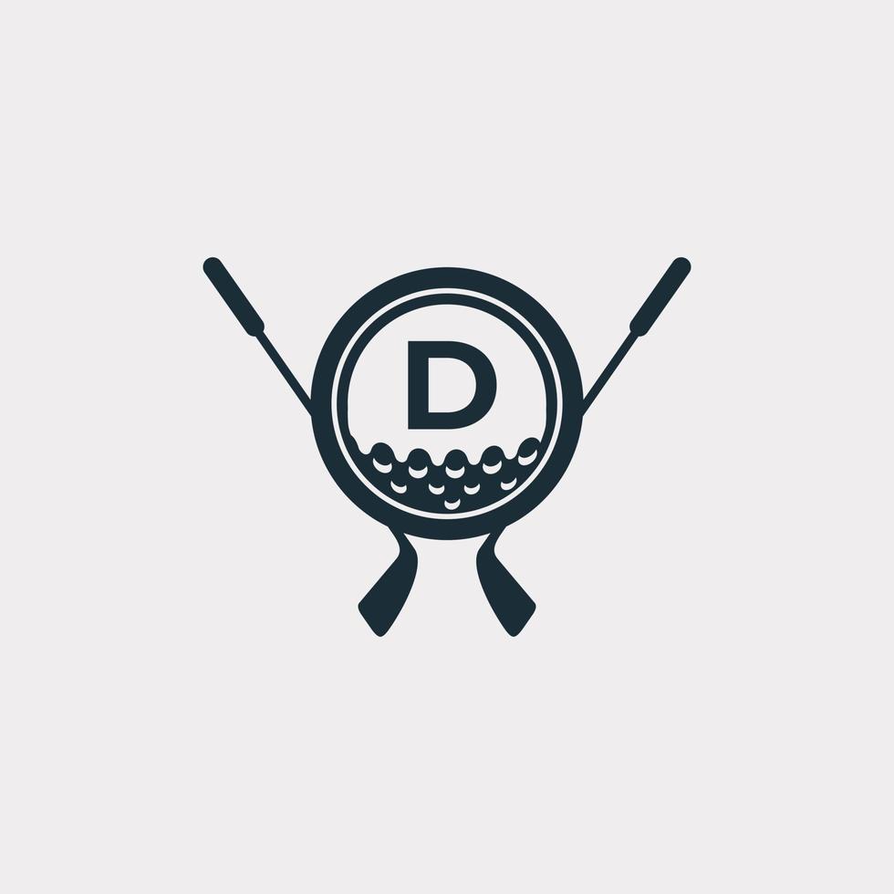 golfsport-logo. letter d voor golf logo vector ontwerpsjabloon. eps10 vector