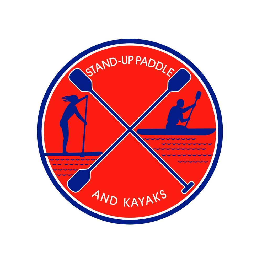 stand up paddle of sup kajak vector