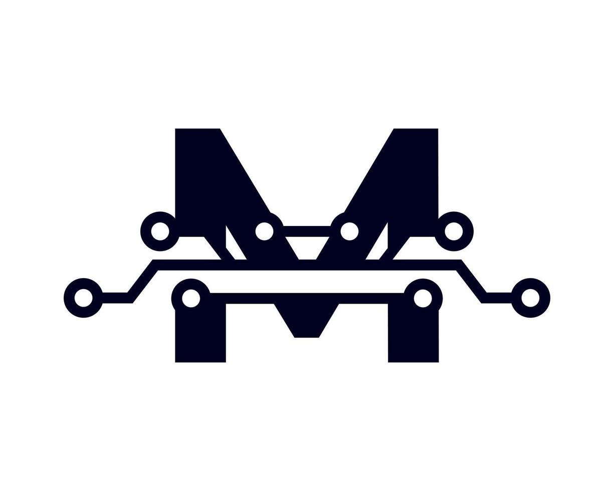 tech letter m-logo. futuristische vector logo sjabloon geometrische vorm. bruikbaar voor bedrijfs- en technologielogo's.