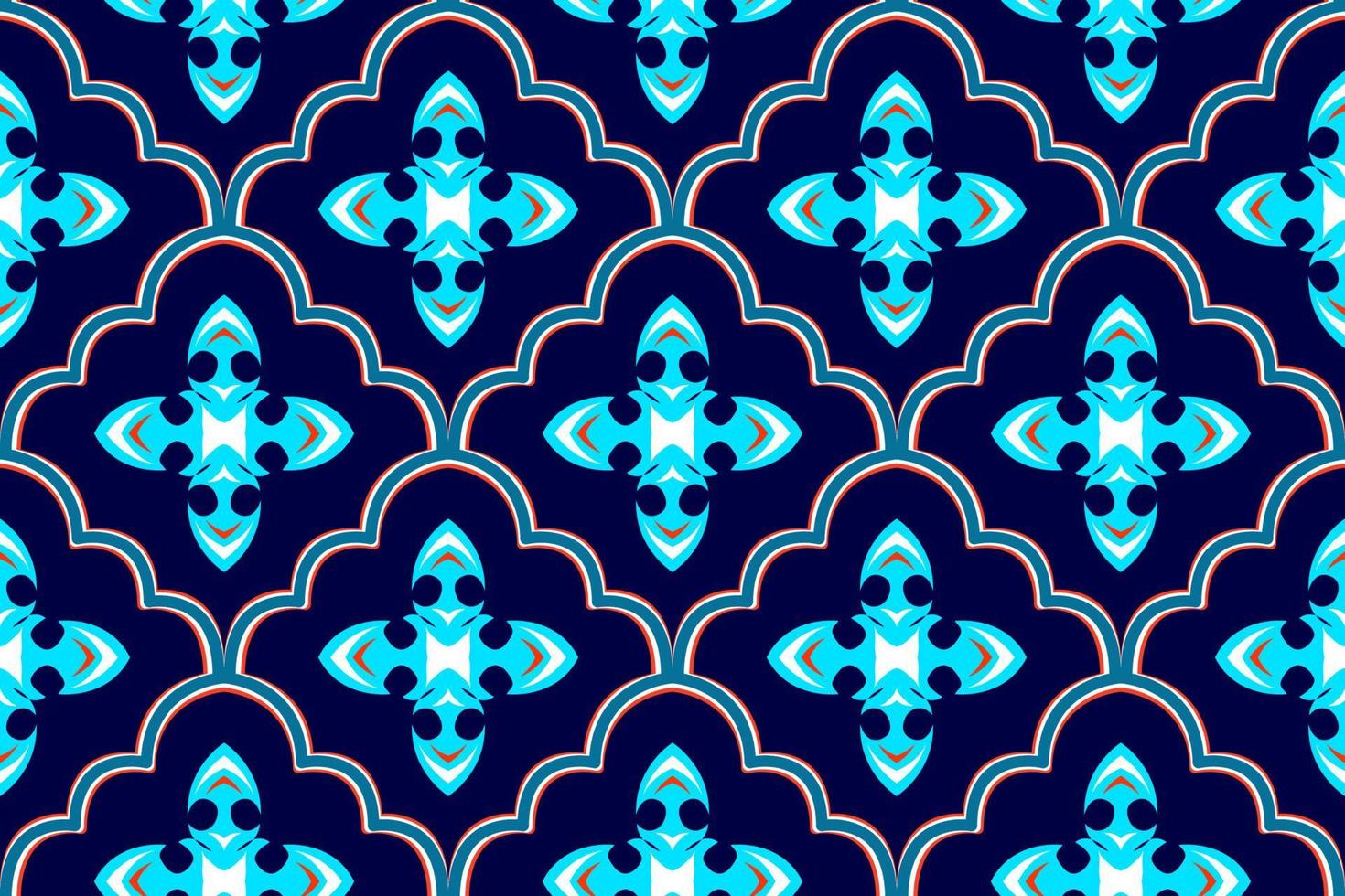 Marokkaans etnisch patroonontwerp. Azteekse stof tapijt mandala ornament inheemse chevron textiel decoratie behang. tribal turkije afrikaanse indische traditionele borduurwerk vector illustraties achtergrond