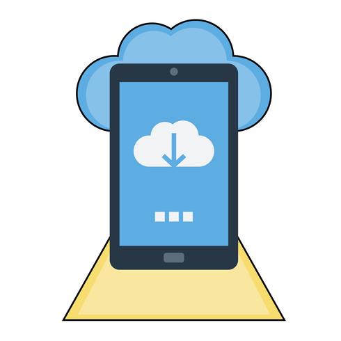 Mobiel download cloud-pictogram vector