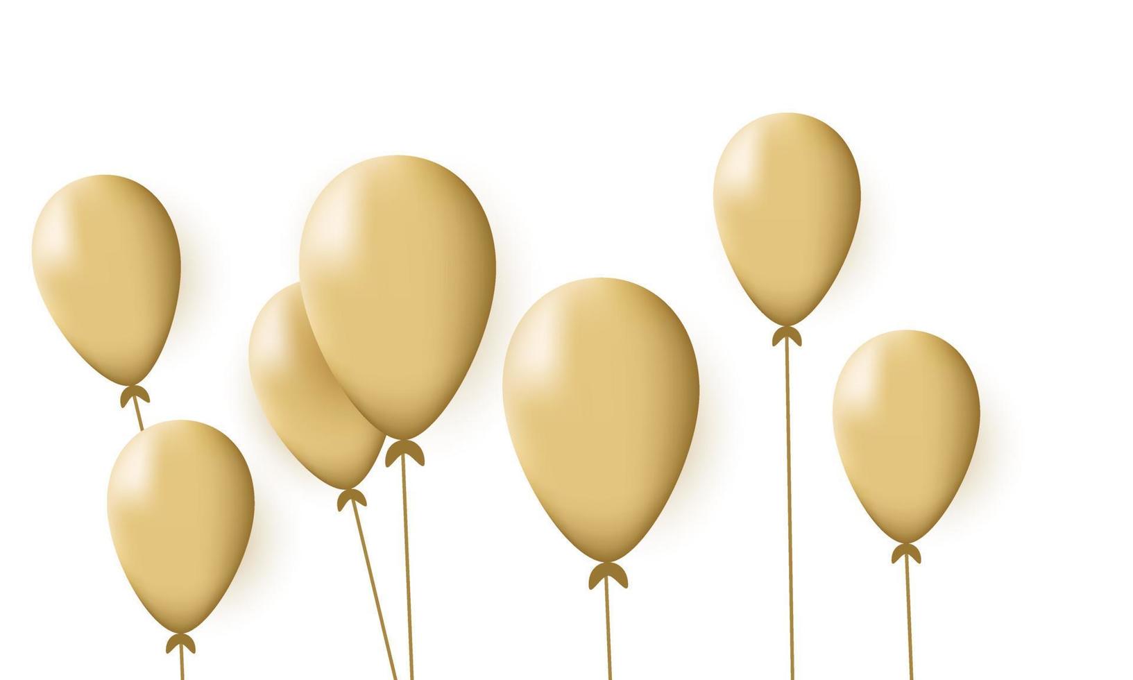 vector creatieve gouden ballonnen confetti op witte achtergrond