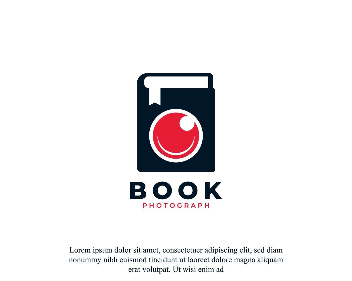 boek foto logo combinatie boek en camera symbool vector