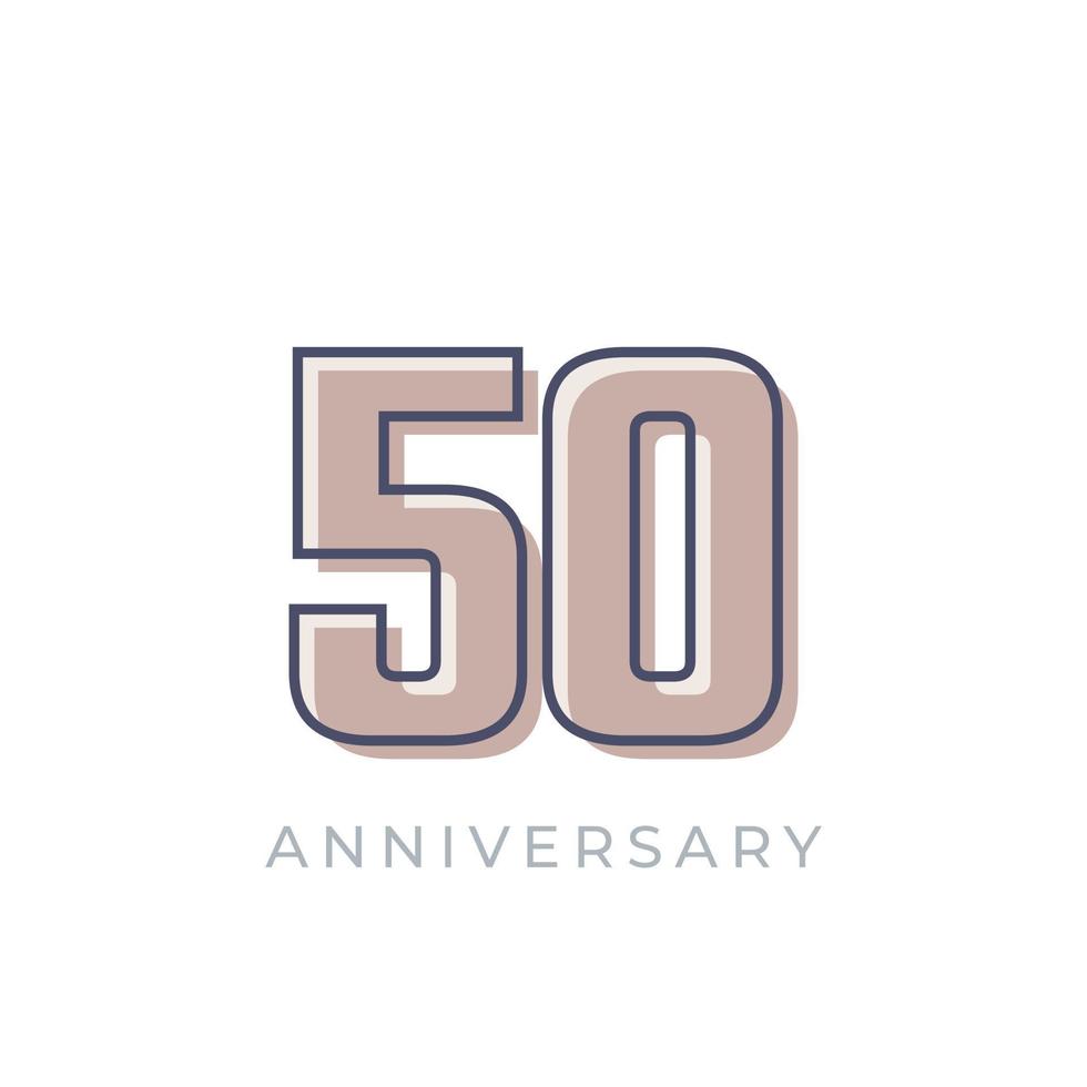 50-jarig jubileumfeest vector. de gelukkige verjaardagsgroet viert de illustratie van het sjabloonontwerp vector