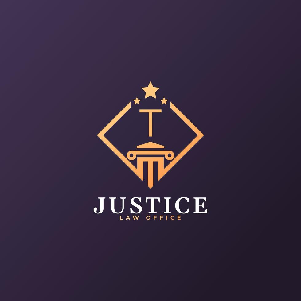 advocatenkantoor letter t logo ontwerpsjabloon element vector