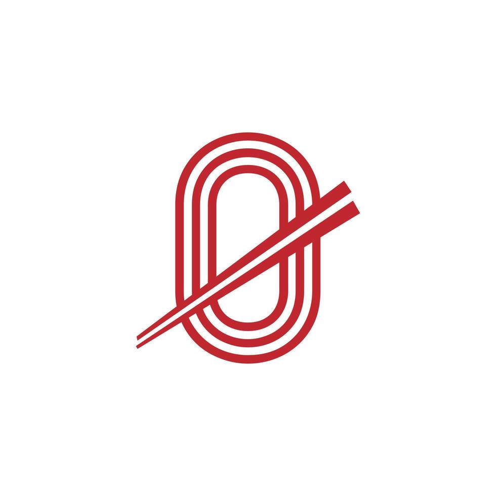 nummer 0 Japanse noedels vector logo symbool. geschikt voor Japanse restaurants logo inspiratie.