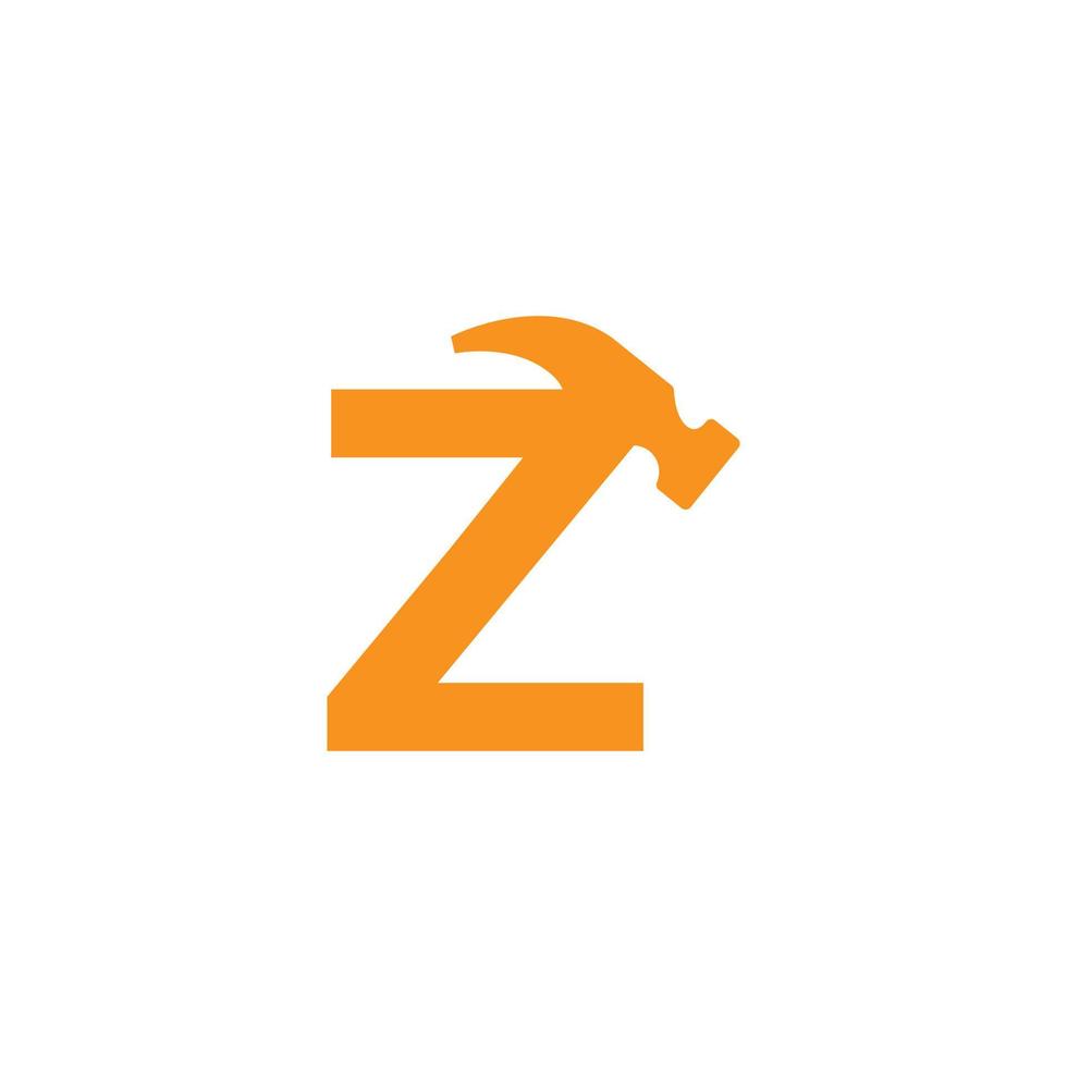 beginletter z hamer logo ontwerp inspiratie vector