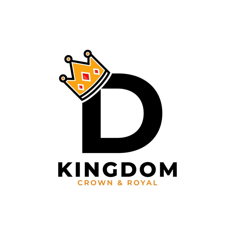 beginletter d met kroon logo branding identiteit logo ontwerpsjabloon vector