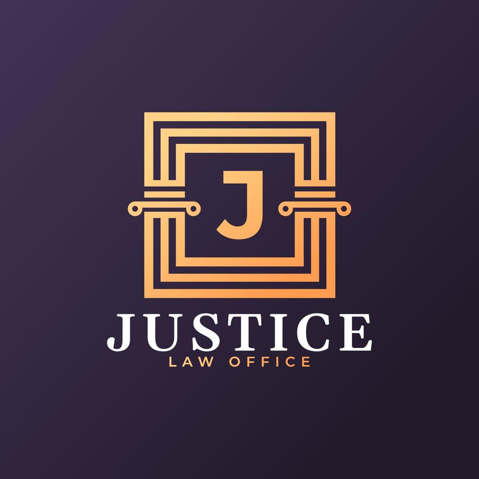 advocatenkantoor letter j logo ontwerpsjabloon element vector