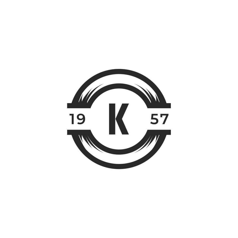 vintage insigne letter k logo-ontwerpelement sjabloon. geschikt voor identiteit, label, badge, café, hotel icoon vector