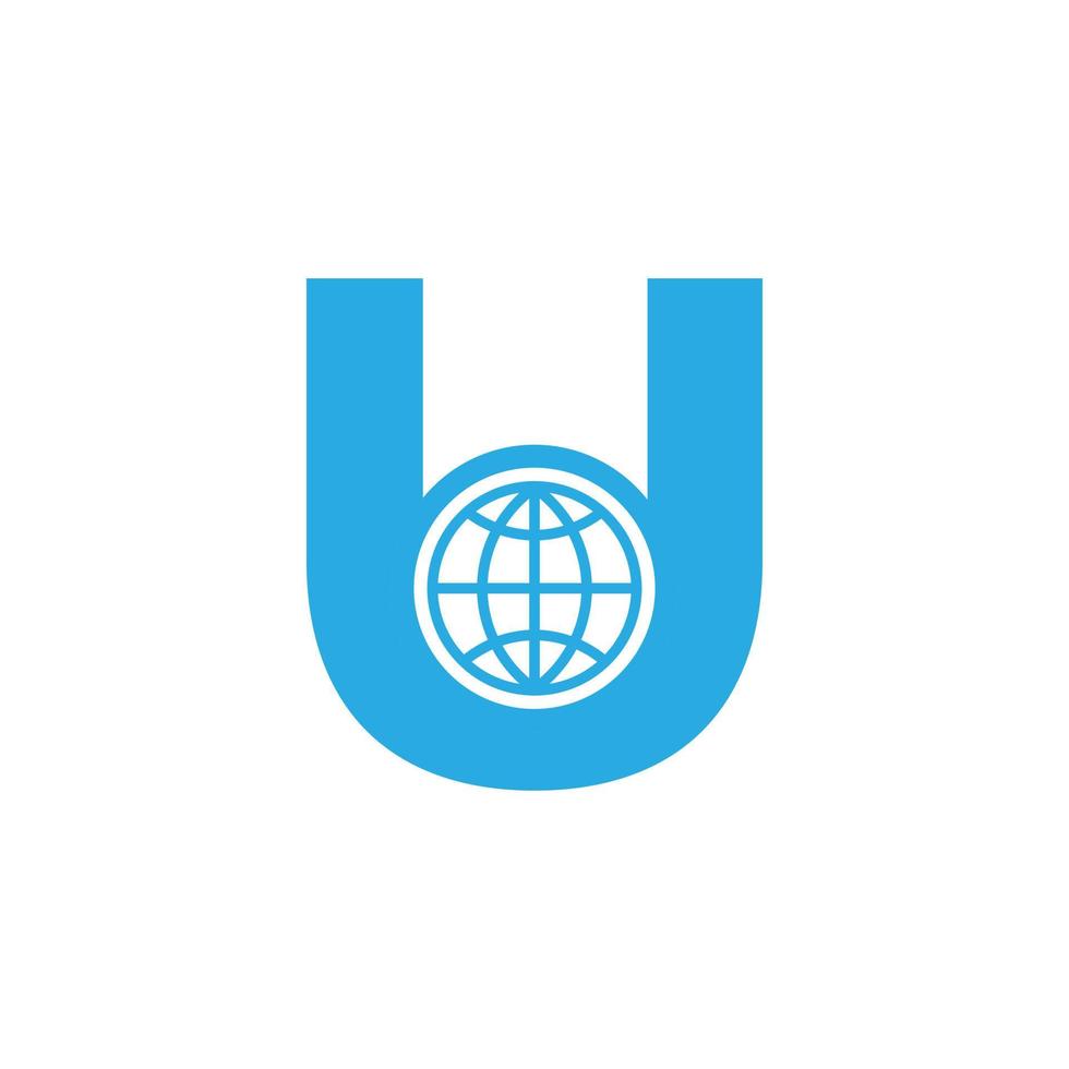 beginletter u globe logo-ontwerpelement sjabloon. vectoreps10 vector