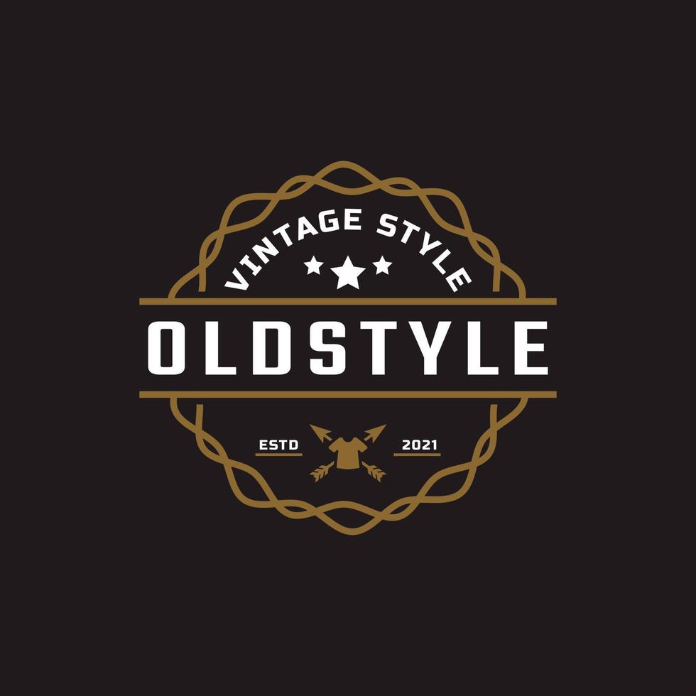 klassiek vintage retro label badge voor kleding kleding oude stijl logo embleem ontwerp sjabloon element vector