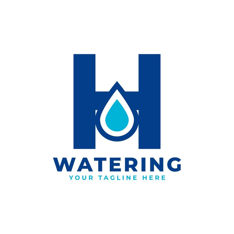 waterdruppel letter h eerste logo. bruikbaar voor natuur- en branding-logo's. platte vector logo ontwerp ideeën sjabloon element