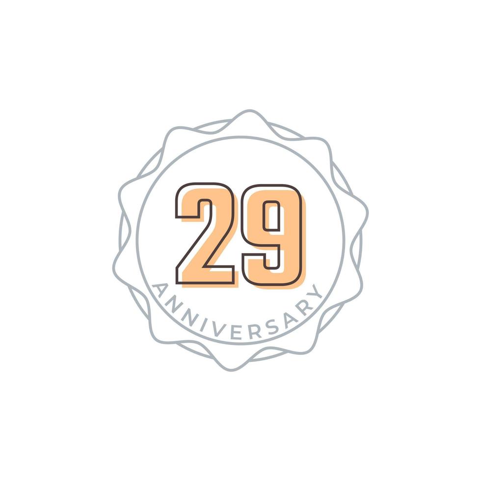 29 jaar verjaardag viering vector badge. de gelukkige verjaardagsgroet viert de illustratie van het sjabloonontwerp