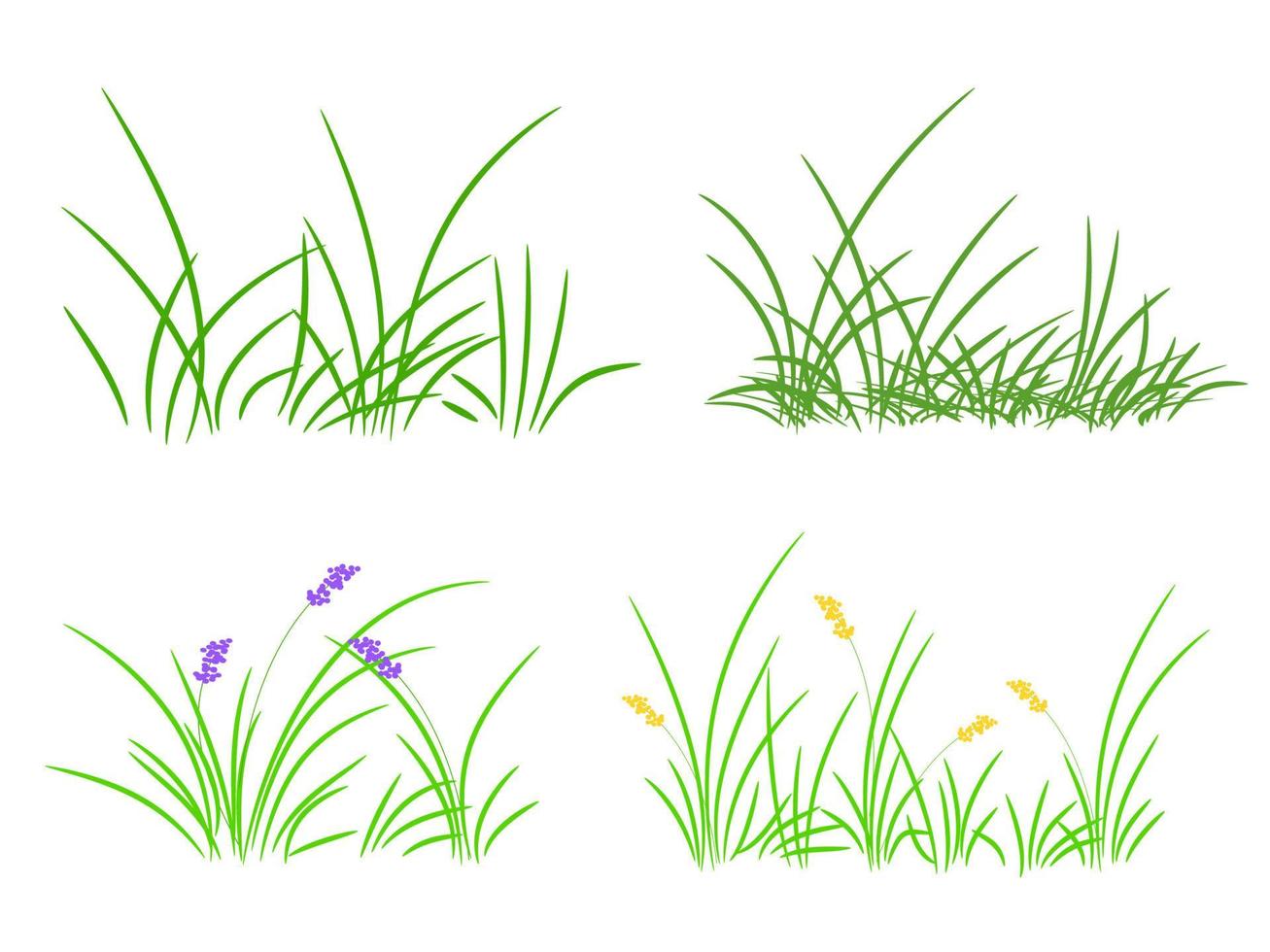 vector groen gras set