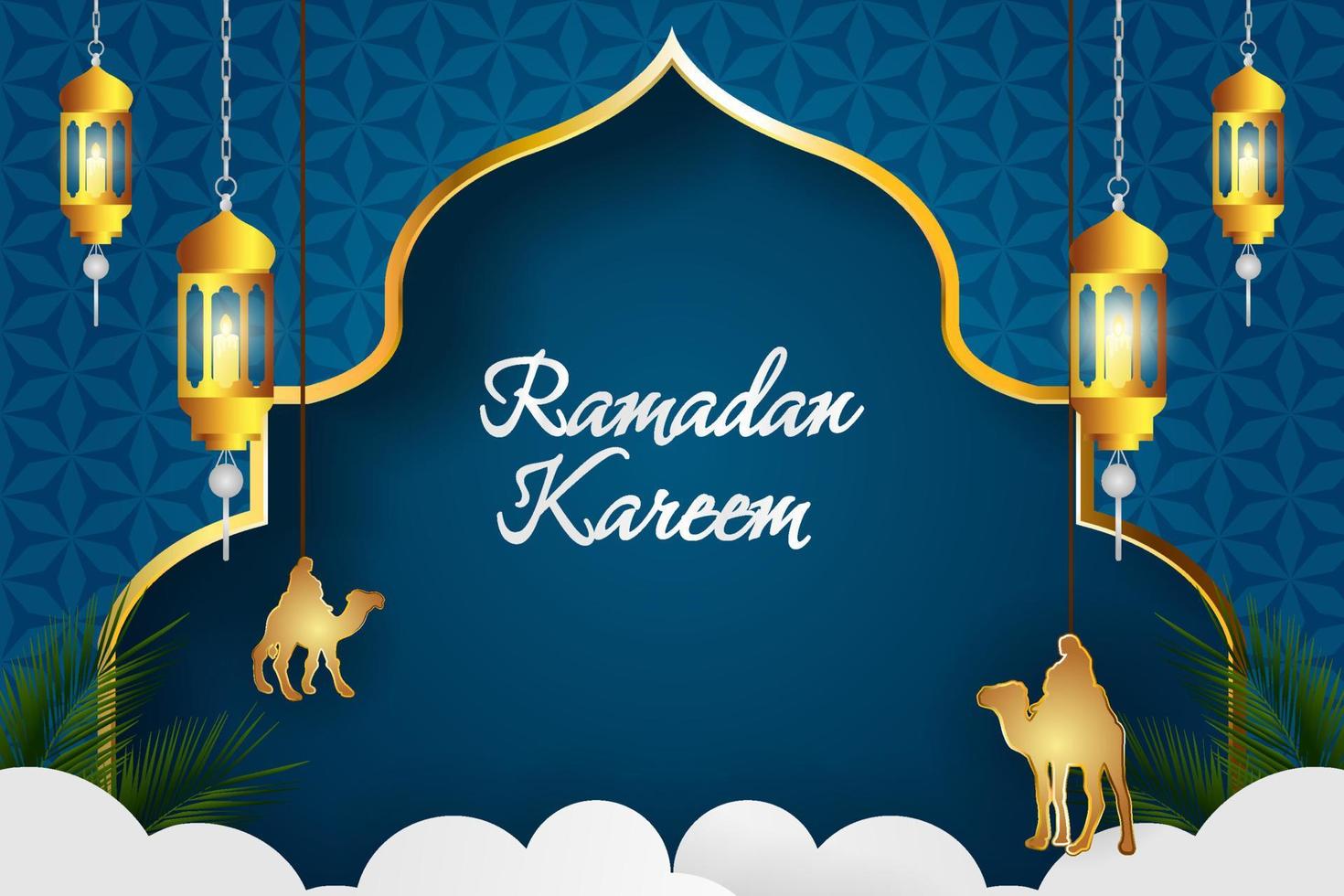 ramadan kareem islamitische stijl achtergrond met element vector