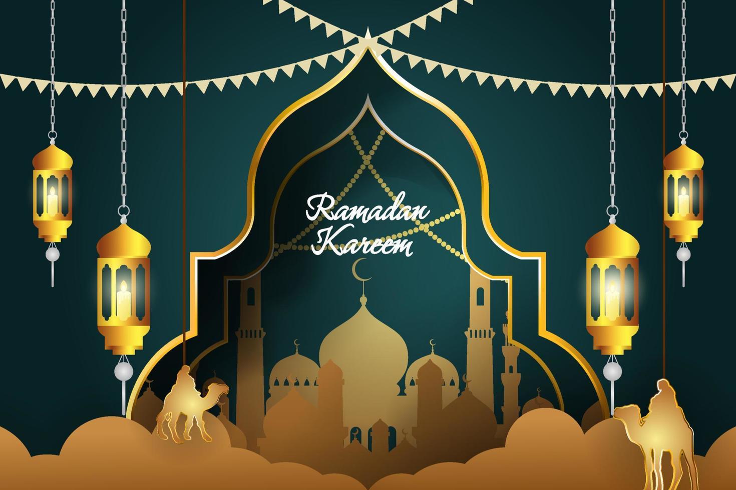 ramadan kareem islamitische achtergrond met element vector