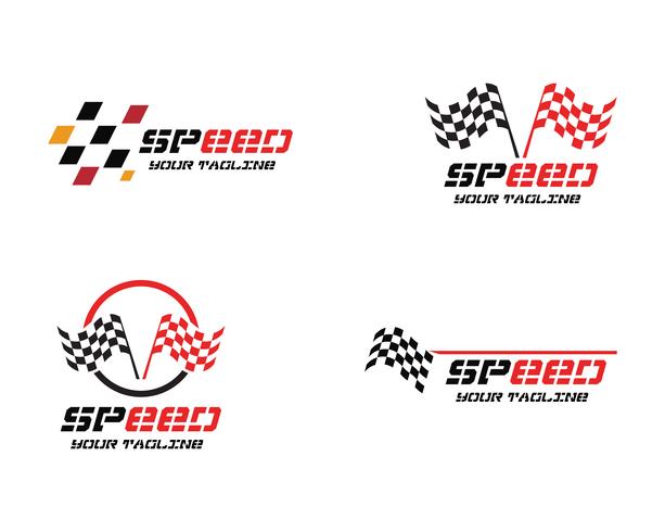 Race vlagpictogram, eenvoudig ontwerp race vlag logo vector