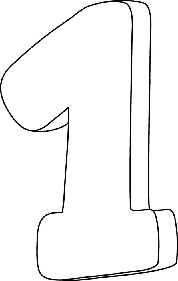 nummer zwart-wit doodle karakter vector