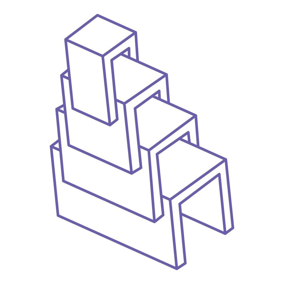 onmogelijke optische illusievormen. optisch kunstobject. onmogelijke cijfers. onwerkelijk geometrisch logo in trendy 2022 zeer peri-kleur. vector