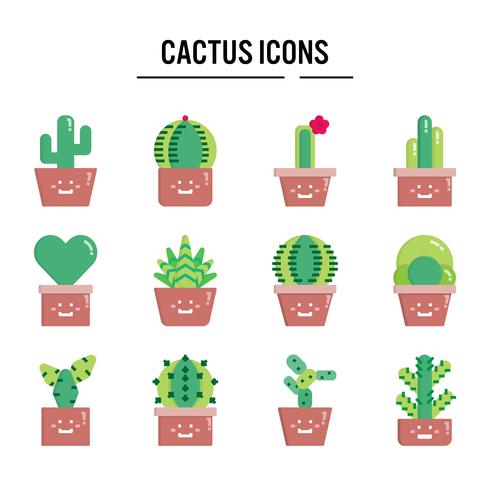 Cactus pictogram in platte ontwerp vector