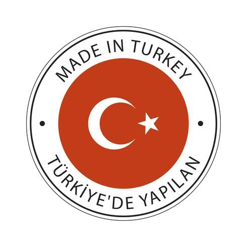 Gemaakt in Turkije vlagpictogram. vector