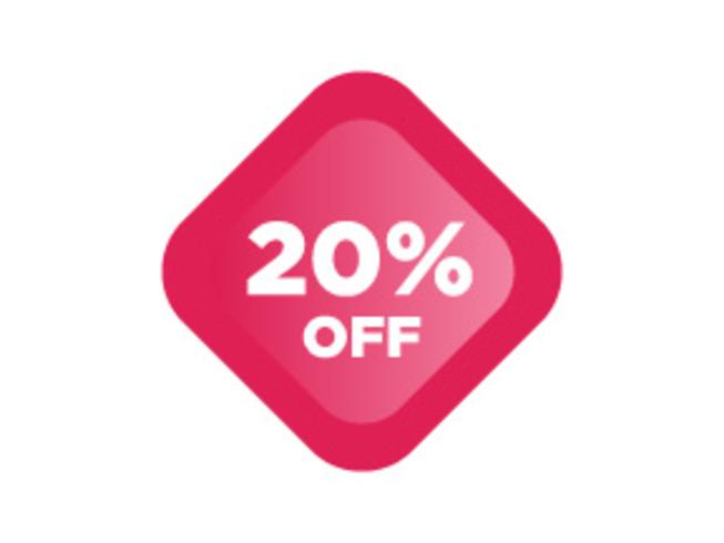 20% korting op korting promotie-verkoop Briljante poster, banner, advertenties. Valentijnsdag te koop, vakantie kortingsplaatje, vector